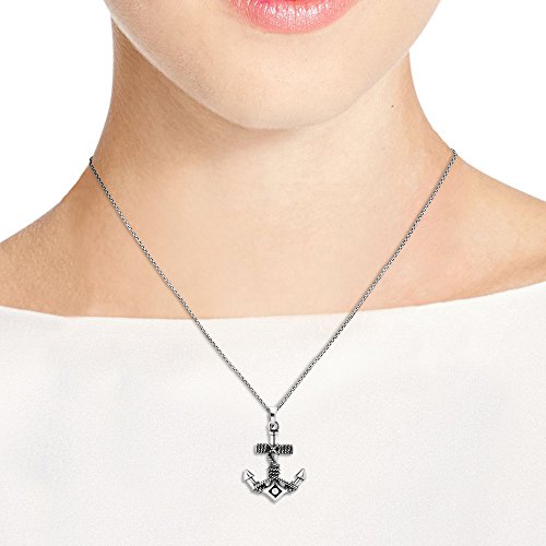 Aeravida Beautiful Nautical Anchor And Rope .925 Sterling Silver Pendant Necklace #TOP4