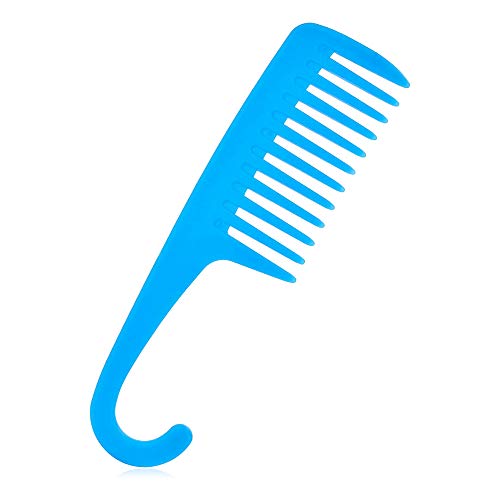 Angolbiz Wide Tooth Hair Comb: Curly Detangler Women Rake Styling Heat Resistant Anti Static Handgrip Shower Wet Plastic Natural , Gift for Birthdays Christmas Thanksgiving Day(04-Blue)