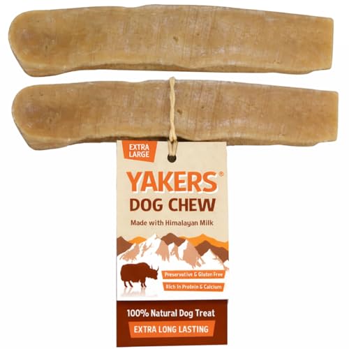 Yakers Natural Dog Chews Original Flavor XL (Pack of 2) - Natural Dog Treat Made with Himalayan Milk Gluten-Free Durable and Healthy Treats for All Breeds