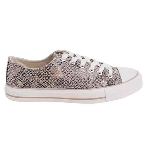 Basket toile serpent ANELYSE CHATTAWAK gris taille 38 pour femme