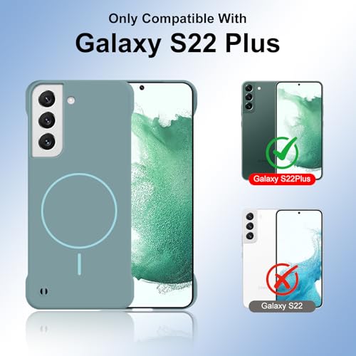 Coque MagSafe Samsung S22 Plus bleu toucher sans cadre chic