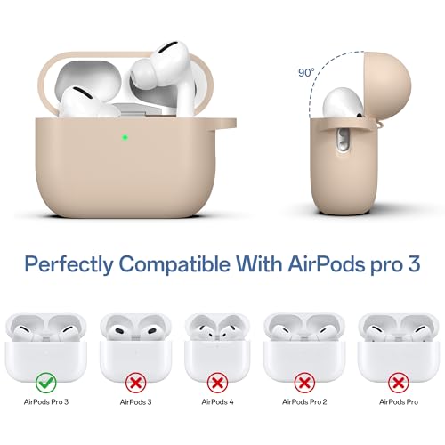 Image of Meliya for AirPods Pro 3 Case 2025 with Cleaner Kit, Soft Silicone Protective Case for Apple AirPods Pro 3rd Generation with Keychain & Lanyard for Women Men (Milk Tea, Airpods Pro 3 2025)