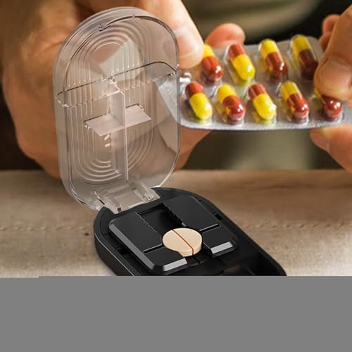Cutter pour pilules en acier inoxydable et ABS durable avec compartiment hermétique - 5
