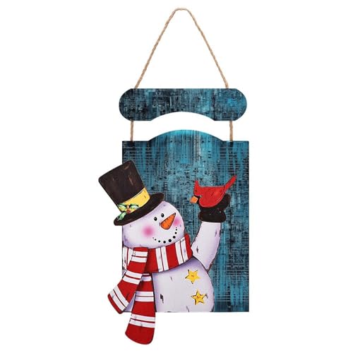 Bonhomme de neige de Noël en bois, décoration murale de porte facile à installer - 2