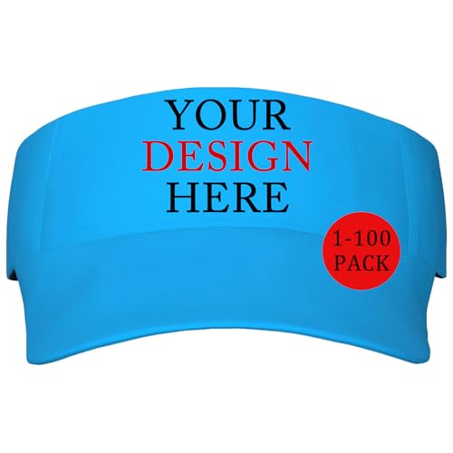 Customized Visor for Women Men Custom Visor Hats for Softball Custom Golf Visors with Logo Text Picyure Letters Bulk Blue