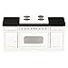 Dollhouse Kitchen Stove, Miniature Dolls House Oven, Four Burners, Range, Cabinet, 1/12 Scale, White Farmhouse