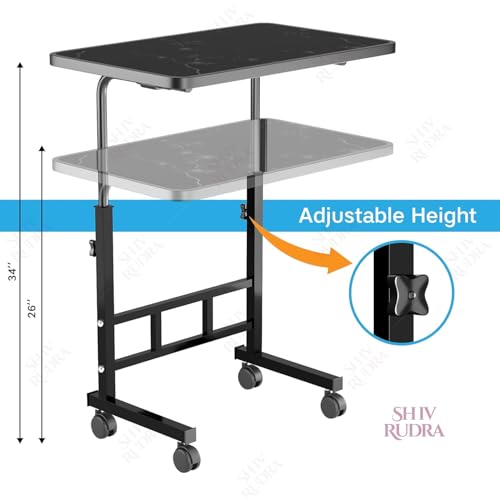 Image of Multi-Purpose Laptop Table, Study Table| Heavy Duty Bed Table| Adjustable for Height, Portable for Office, Work Form Home | DIY Table, Easy to Asembl (Adjustable Flower)