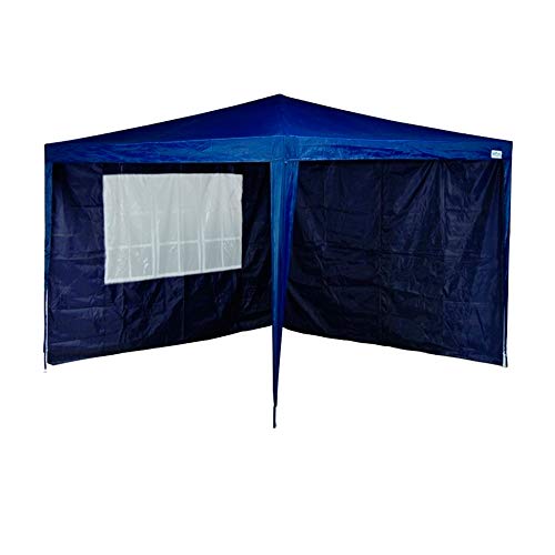 Tenda Gazebo Barraca com 2 Paredes 3x3 Sanfonado Articulada Desmontável Praia Camping Azul