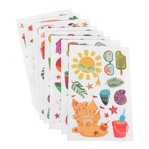 COHEALI Pegatinas Electrostáticas para Ventana Temática Hawaiana 8 Piezas, Calcomanía Autoadhesiva de Pvc para Decoración de Verano en Hogar, Tienda y Fiestas de Verano