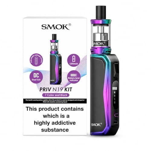 SMOK PRIV N19 Refillable Rechargeable Vape Kit [7 Colour Black]
