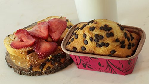 Premium Personal Mini Size Paper Baking Loaf Pan, Perfect For Chocolate Cake, Banana Bread, Red With Black Print, Set Of 30 - By Ecobake #TOP4