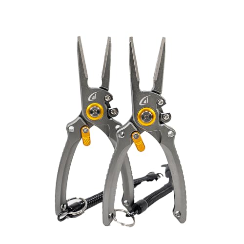 danco 2 Pack 7.5" Aluminum Fishing Side Cutters with Sheath, Fishing Line and Wire Cutter, Saltwater Safe, Fresh/Saltwater Fishing