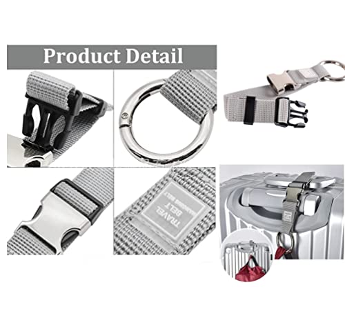 Image of 3PCS Heavy Duty Add a Bag Luggage Straps Jacket Gripper 3PCS Luggage Tag Suitcase TravelTags with Name ID Card,Carry-on Luggage Belt Baggage Suitcase Straps Belts Travel Accessories(Grey)