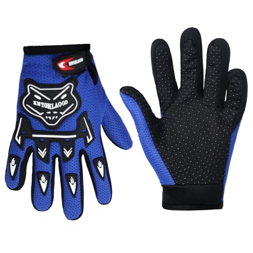 OYIWINMI Guantes de Ciclismo para niños, Guantes de Ciclismo para niños, Rendimiento Deportivo, Transpirables, Antideslizantes, para Ciclismo, Actividades al Aire Libre (Azul)