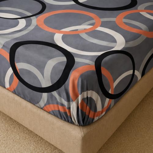 Image of Cotton Elastic Fitted Bedsheets with 2 King Size Pillow Covers Double Bed with All Around Elastic Supersoft Size - 72 King Sizex78+8 inches Color - Charcoal Grey