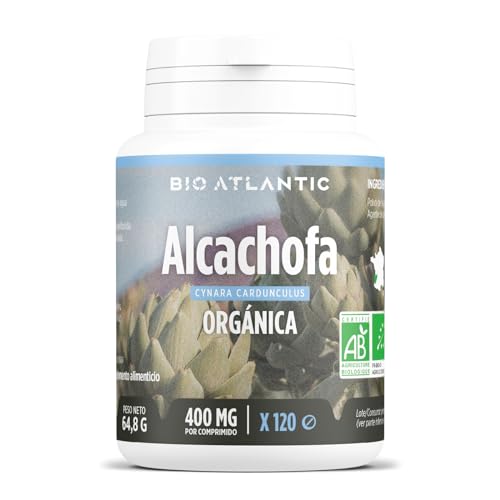 ✿ Alcachofa Orgánica - 1200 mg por dosis diaria - Cynarin - 120 comprimidos - Alta Concentración, Formato Ahorro, Premium y Vegetal