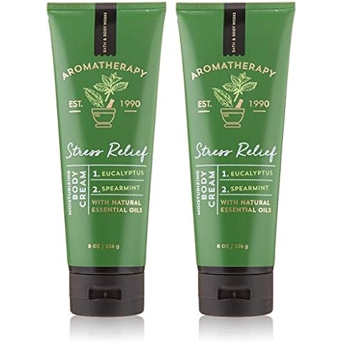 Bath & Body Works Aromatherapy Stress Relief Eucalyptus Spearmint Body Cream 8.0 oz, 226g (2 Pack) Cover