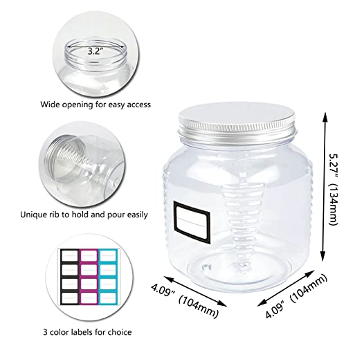 Unalilia 12 Pack 32 Oz Plastic Mason Jars With Lids Clear Food Storage Containers Wide Mouth Decorative Jars For Pantry Storage, Crafts, Beauty Products #TOP2
