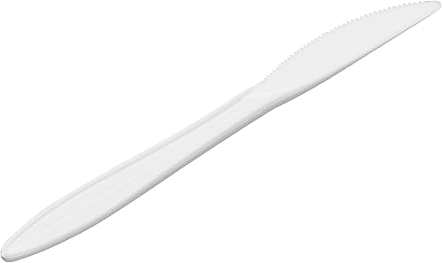 Miniatura 8 de 1,000 cuchillos desechables de plástico a granel negro de peso medio cubiertos desechables de plástico