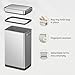 EKO Deluxe Mirage-T 50 Liter / 13.2 Gallon Touchless Rectangular Motion Sensor Trash Can, Matte Stainless Steel Finish