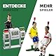 TIPP-KICK Junior Cup mit Bande 82x56 cm – Spielfertiges Set mit 2X Spieler, 2X Torwart, 2X Plastiktor, 2X Ball I Spielfeld aus Filz