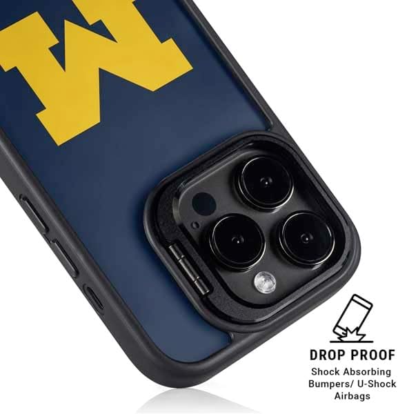 Skinit Kickstand Phone Case Compatible with iPhone 16 Pro Max - Officially Licensed University of Michigan M Logo Bold Design