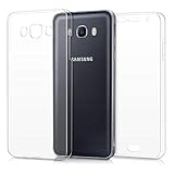 funda j7 2016 con tapa [Delgada y Ultraligera] – Apenas añade grosor ni peso a tu smartphone. Está específicamente diseñada para este modelo. La parte frontal es de TPU flexible, mientras que la carcasa trasera es de plástico rígido.