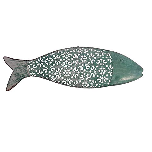 Coastal Ocean Sea Metal Hollow-Carved Design Fish Hanging Wall Art Décor