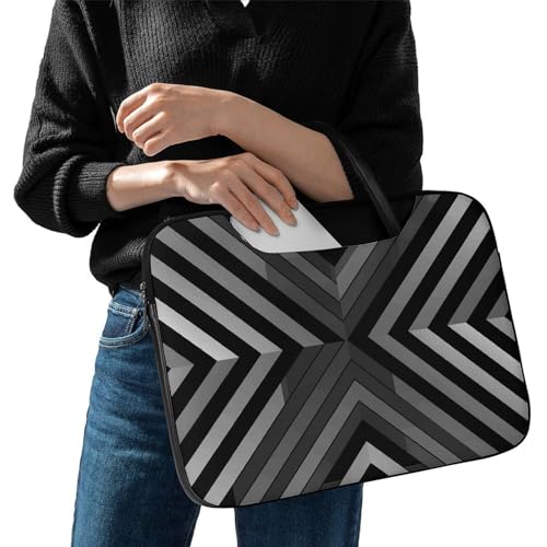 Bolso para Laptop 17 Pulgadas Rayas Blanco y Negro miniatura 7