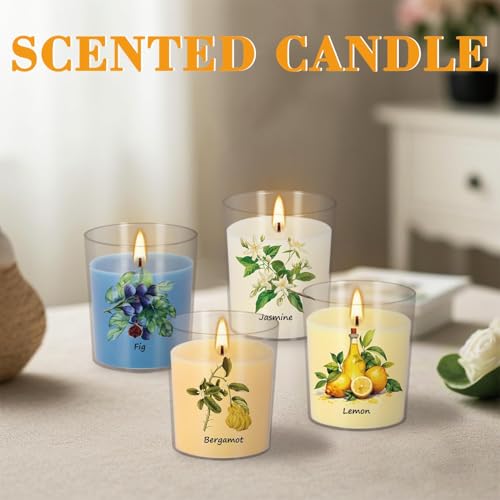 Image of Aromatherapy Candles Set - 24 Pack Scented Candles with 12 Natural Fragrances, Votive Candles in Clear Plastic Jars for Home Decor, Stress Relief, Sleep, Ideal Gift for Women,Mother's Day, Birthday.