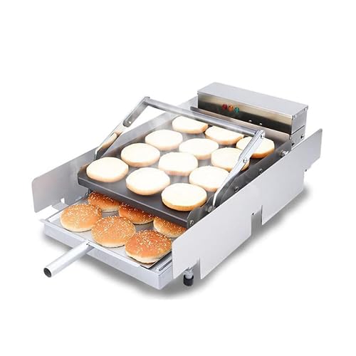 Andrew James Stainless Steel Food Grade 220V/50Hz 2.4KW Commercial Bun Toaster | Hamburger Machine