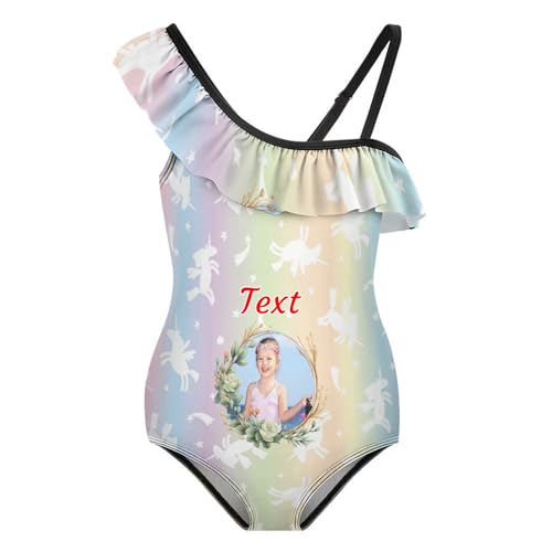Custom Swimsuit for Girl, Personalized One Piece Swimsuit for Girl, Quick Dry Beach Swimwear as Summer Holiday Bathing Suit