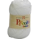 ハマナカ ピッコロ 毛糸 中細 col.1 ホワイト 系 25g 約90m 5玉セット 2841