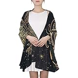 AHOMY Fashion Scarf for Women Phoenix Bird Star Sky Evening Shawl Wrap Scarf for Wedding Party Dress