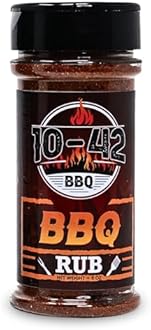 10-42 BBQ Rub Seasoning (No MSG, Low Sodium) | All Natural Meat Seasoning & Spice | US-Made | Spices for Smoking & Grilling | Best on Brisket, Ribs, Pork Chops, Chicken, Turkey | 6 oz