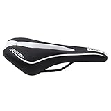 Vinqliq® Professional Bike Saddle Bicycle Comfort Seat Gel Cushion Pad Shockproof Ergonomic Design for Cycling, Mountain Bike, MTB, Road Bike, BMX, Folding Bike (Black and White)