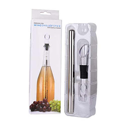 Wine Chiller Stick, Stainless Steel Wine Cooler Chiller Stick Container Freezer, Wine Bottle