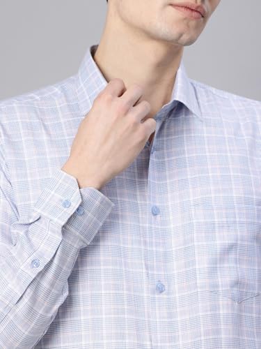 Image of Majestic Man Men's Pure Cotton Slim Fit Checkred Full Sleeve Classic Collar Everyday Formal Shirt