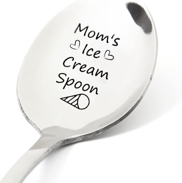 Miniatura 4 de Regalos de cumpleaños para mamá de hija e hijo, cuchara de regalo para amantes de los helados, cucharas divertidas de helado para mamá, cuchara de