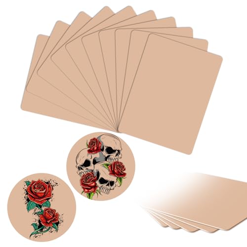 UPTATSUPPLY 3mm Professional Tattoo Practice Skin - 10-Pack of Thick Realistic Silicone Sheets (7.8x5.9) - Ideal Fake Skin for Tattoo Machine Training Perfect for Beginners & Advanced Artists