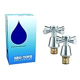 Rosca de latón Mark Vitow tck7 moderno Cruz Cabeza cromado grifo Kit de conversión, plata, para