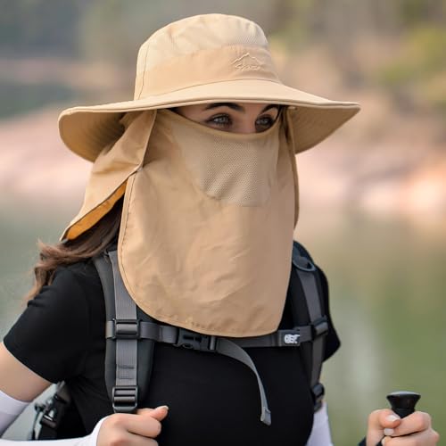 Image of Sun Hats for Men Women Fishing Hat UPF 50+ Breathable Wide Brim Summer UV Protection Hat