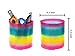WOBOX Giant Rainbow Coil Spring Toy in Box,Classic Novelty Plastic Magic Spring Toy for Party Favors Gifts, Stress Relief, Great for Small Party Favor for Kids(10.7CMx10.7CM)