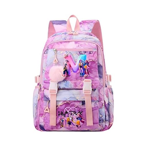 Genérico Mochila KPop De_mon Hunters, mochila impermeable con estampados de los personajes de animación HUNTRIX Rumi/Mira/Zoey Mochila escolar para niños, niñas y fans del K pop(B01) | Ya disponible en tu tienda friki favorita! En mundofriki.es!