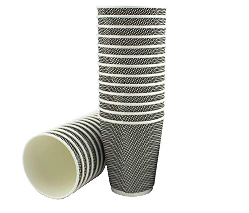 Signature Ripple Hot Cups - Disposable Coffee Cups for Takeaway Drinks - 100 Cups - Lids Not Included - Triple Wall Insulated Paper Cups for Hot Drinks (12 oz)