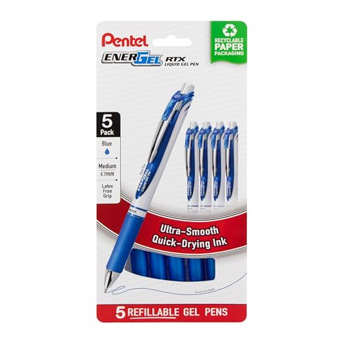 Bolígrafo Pentel EnerGel RTX Gel Líquido Retráctil Azul 5 Unid. miniatura 1
