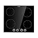 Klarstein Kochheld - Placa de inducción encastrable, Vitrocerámica, 9 niveles, Apagado automático después de 120 min, Vidrio negro, Sin bordes, Control mediante perillas, 6.000 W, Negro, 4 zonas