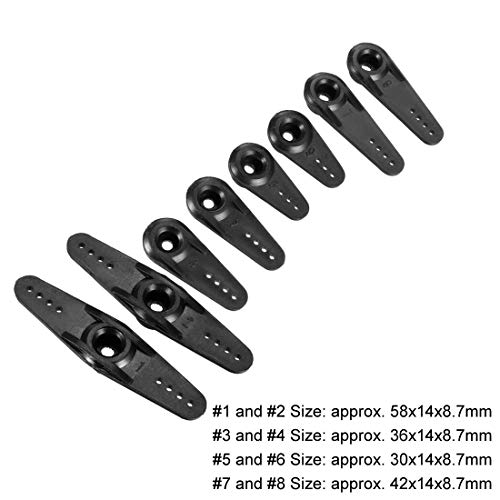 Uxcell Plastic Servo Arm 24T Black, 3Mm Hole Single/Double Arm For 1 Set #TOP2
