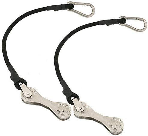 Taco Marine COK-0022-2 Shock Cord with Double Pulley - 12", Pair, Black, Standard