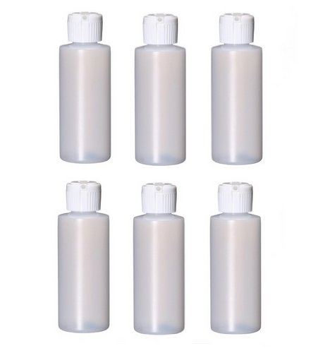 2oz Travel Size Plastic Empty Bottles/Containers With Flip Cap - Set of 6 - 2 Ounce